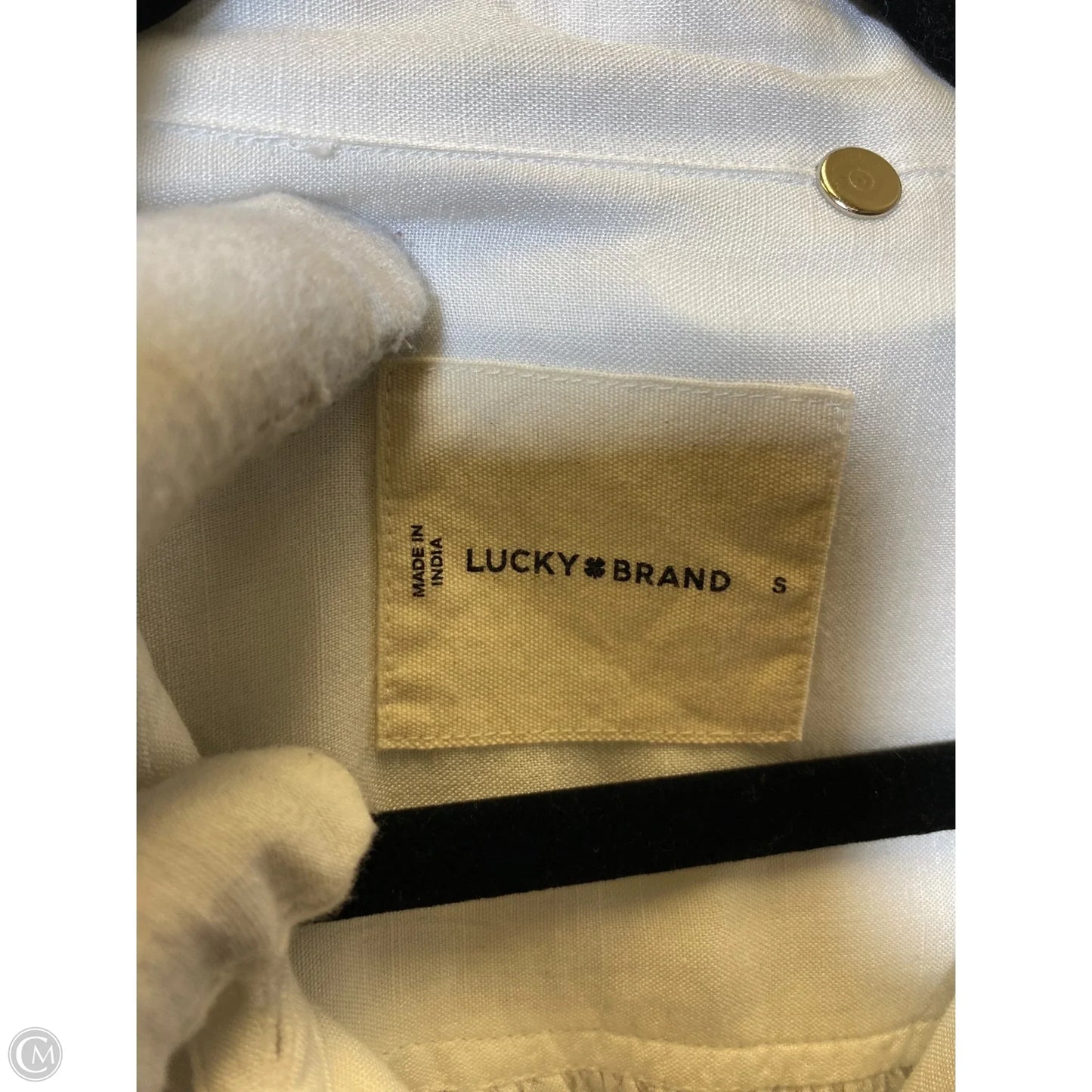 Top Long Sleeve By Lucky Brand In White, Size: S
