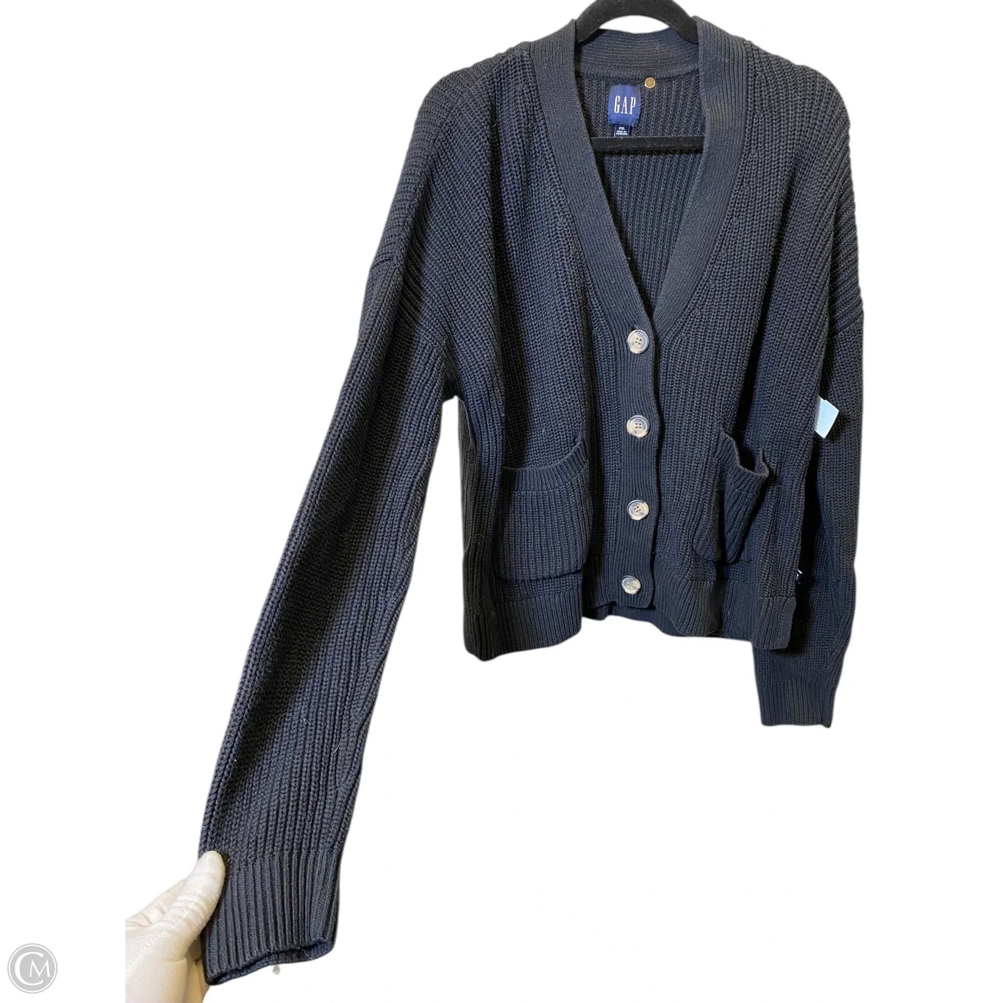 Sweater Cardigan By Gap In Black, Size: Xxl