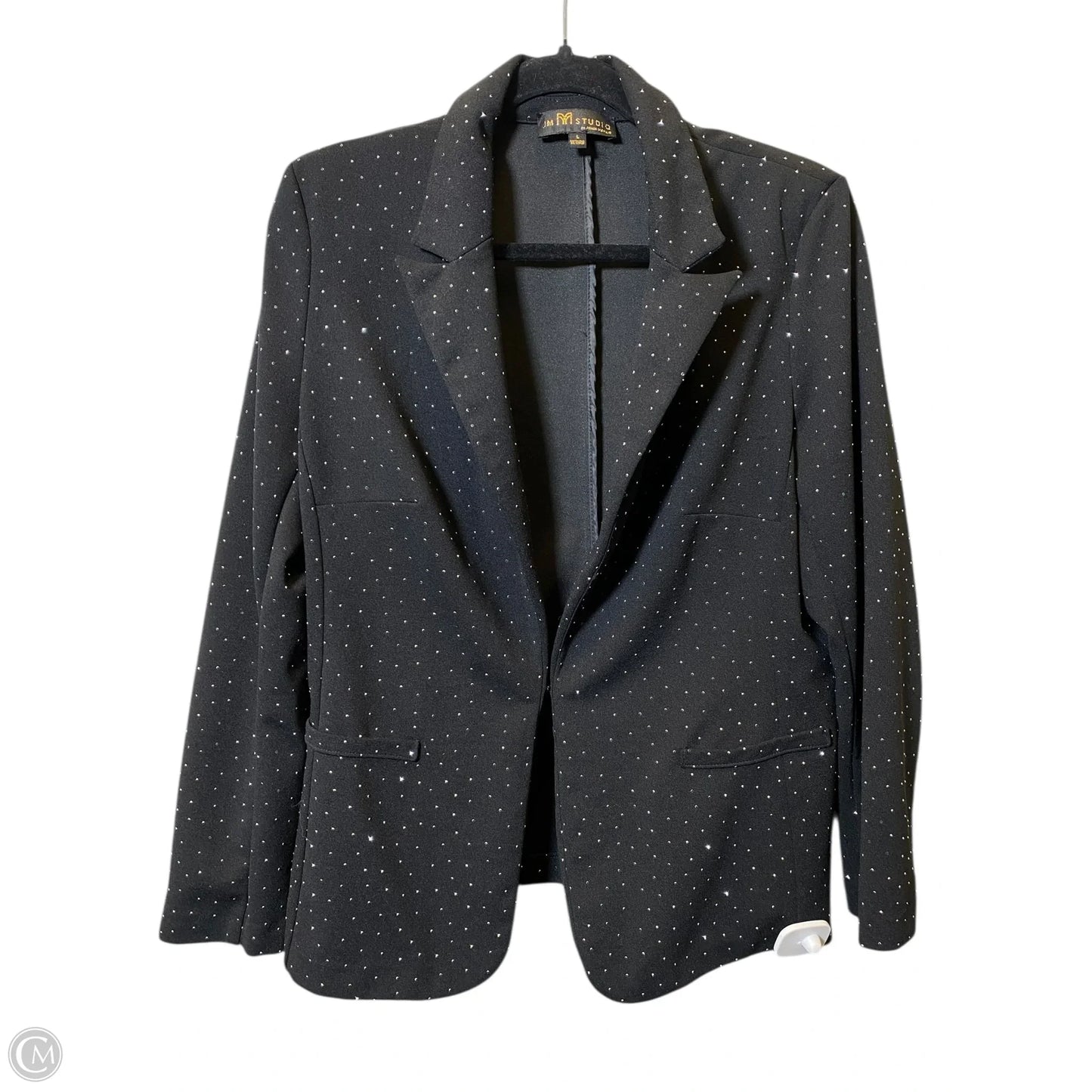 Blazer By Clothes Mentor In Black & Silver, Size: L