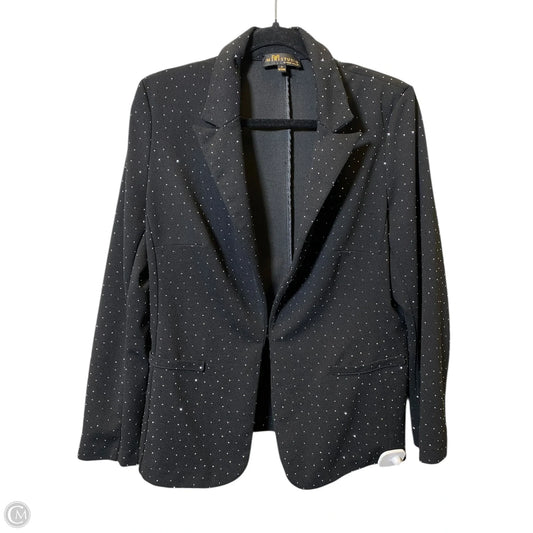 Blazer By Clothes Mentor In Black & Silver, Size: L