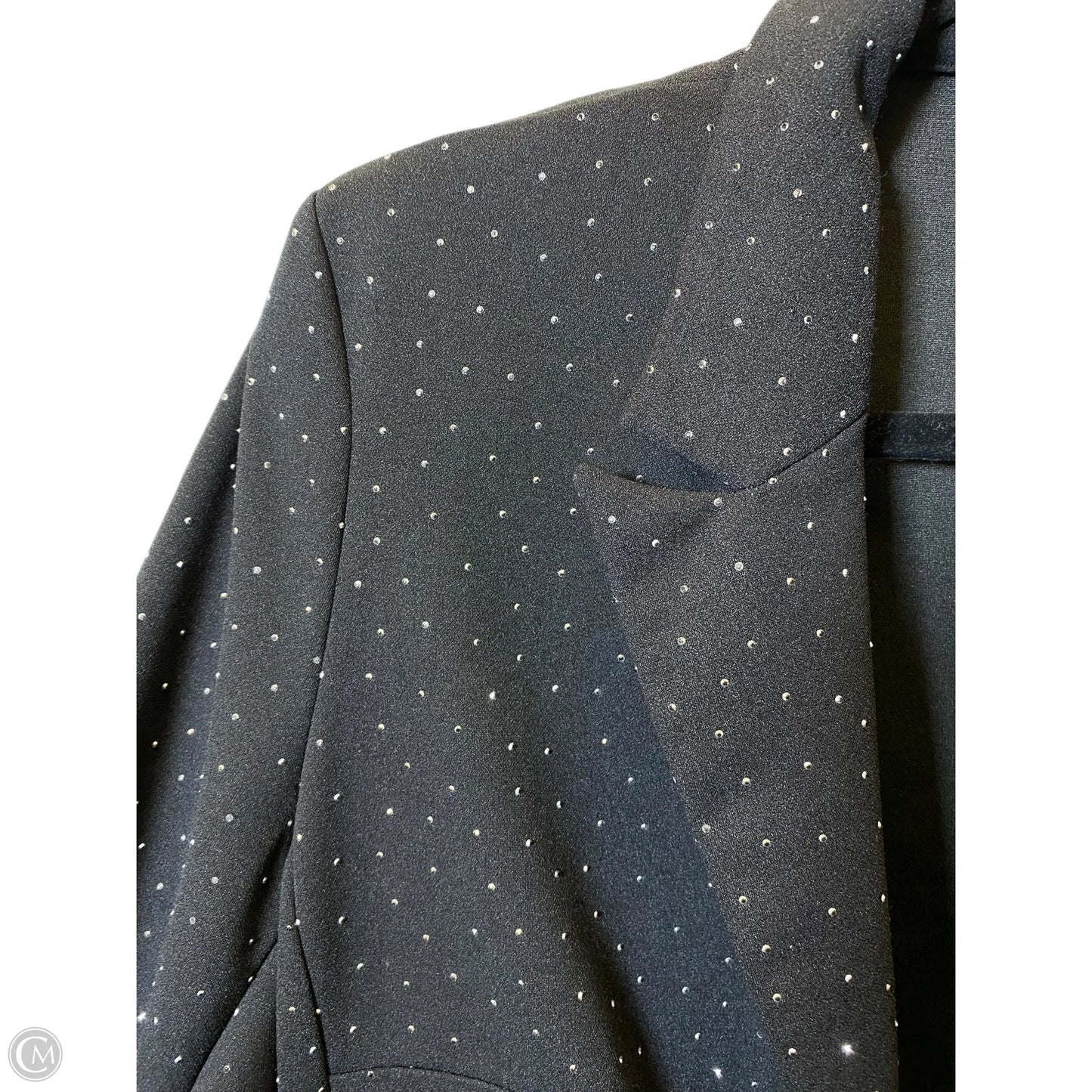 Blazer By Clothes Mentor In Black & Silver, Size: L