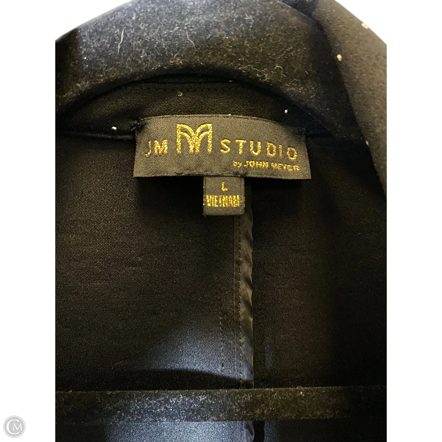 Blazer By Clothes Mentor In Black & Silver, Size: L