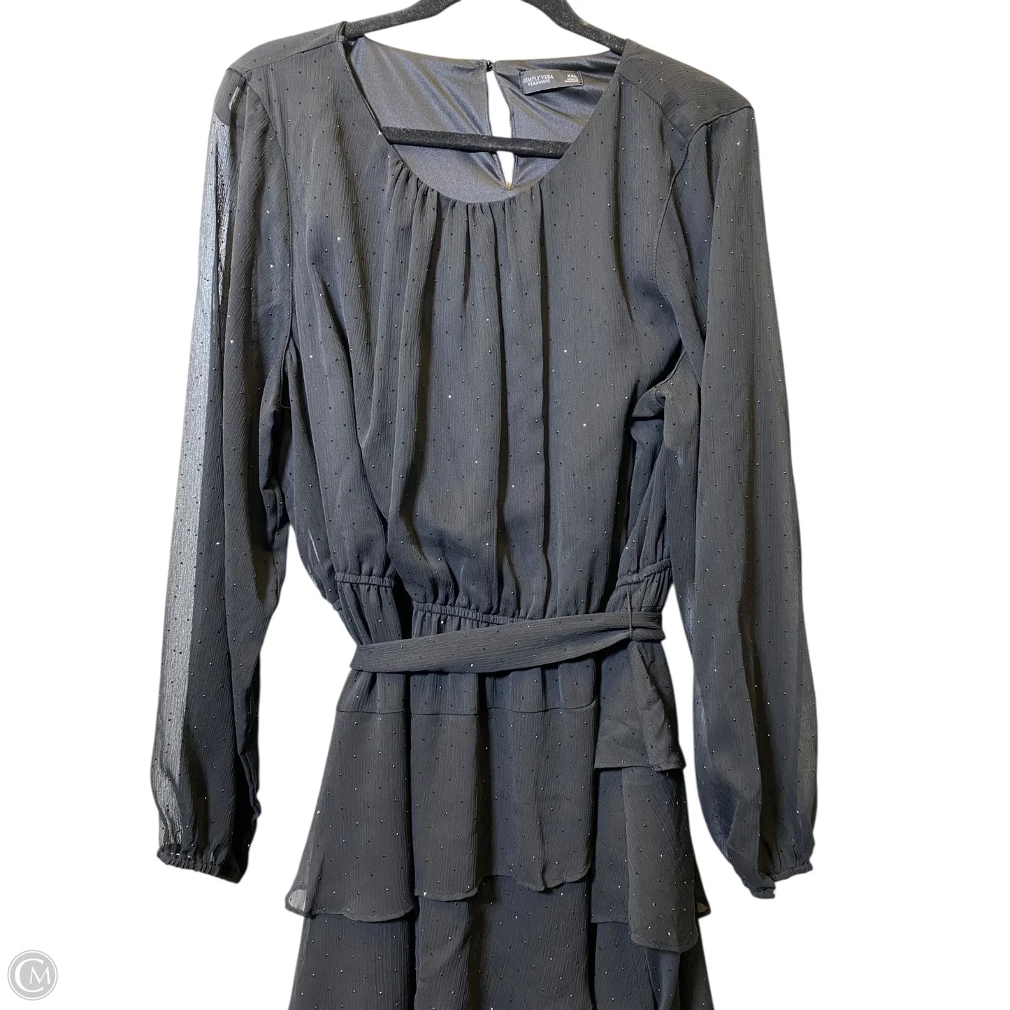 Dress Casual Midi By Simply Vera In Black, Size: Xxl