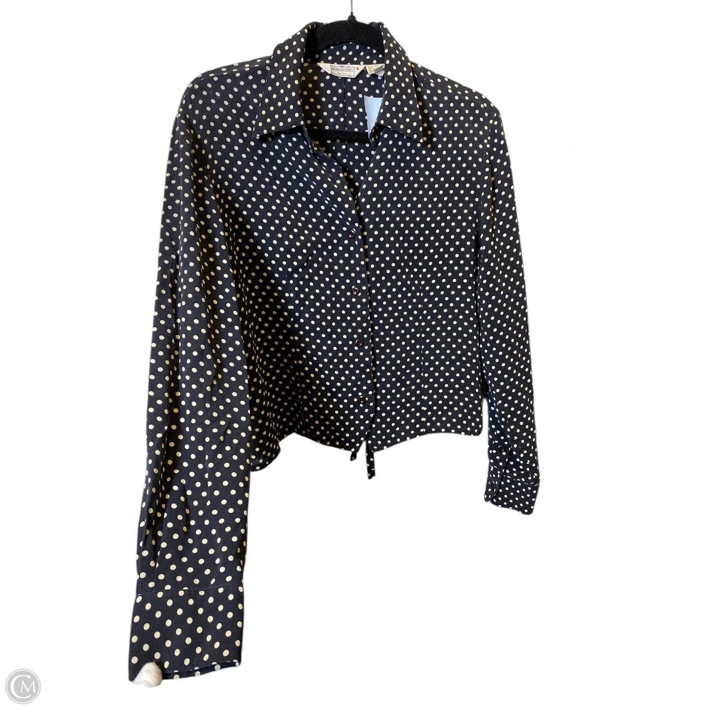 Top Long Sleeve By Henri Bendel In Polkadot Pattern, Size: L