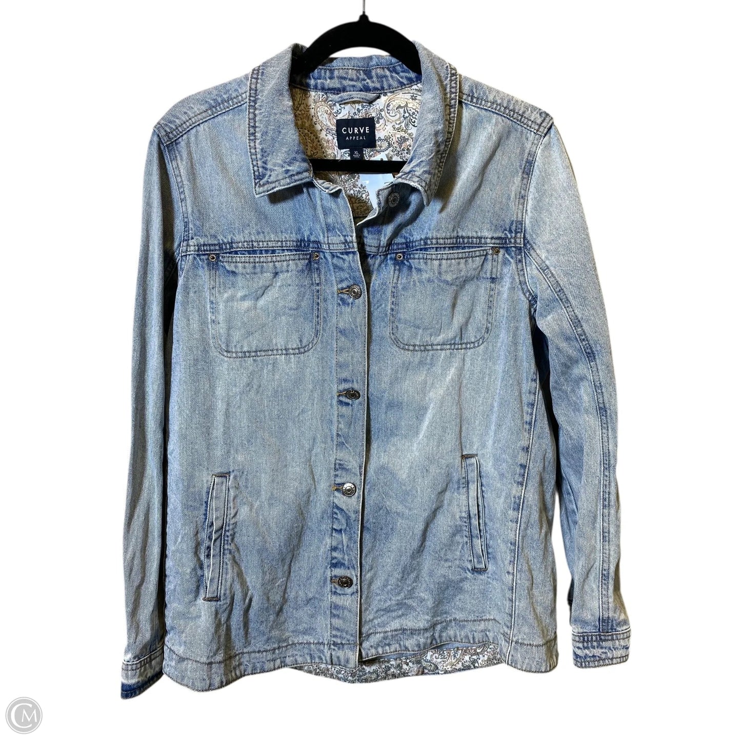 Jacket Denim By Curve Appeal In Blue Denim, Size: Xl