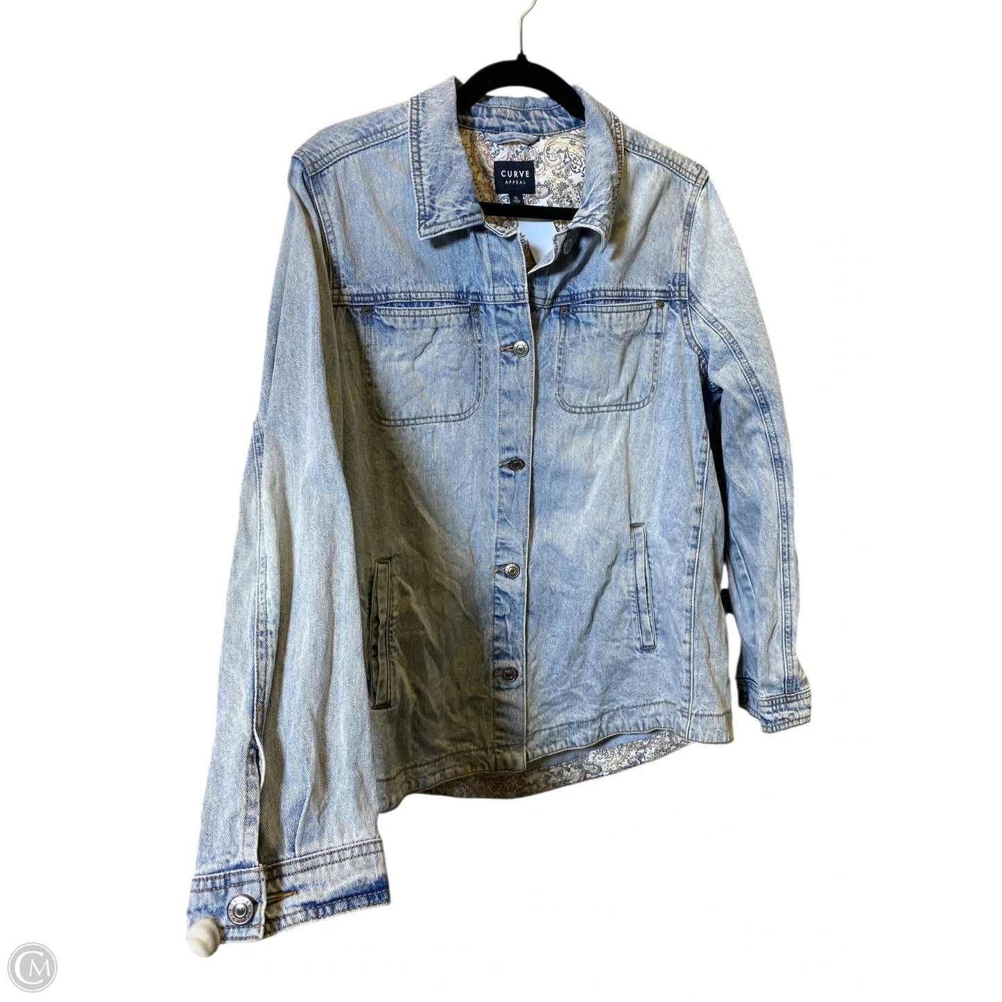 Jacket Denim By Curve Appeal In Blue Denim, Size: Xl