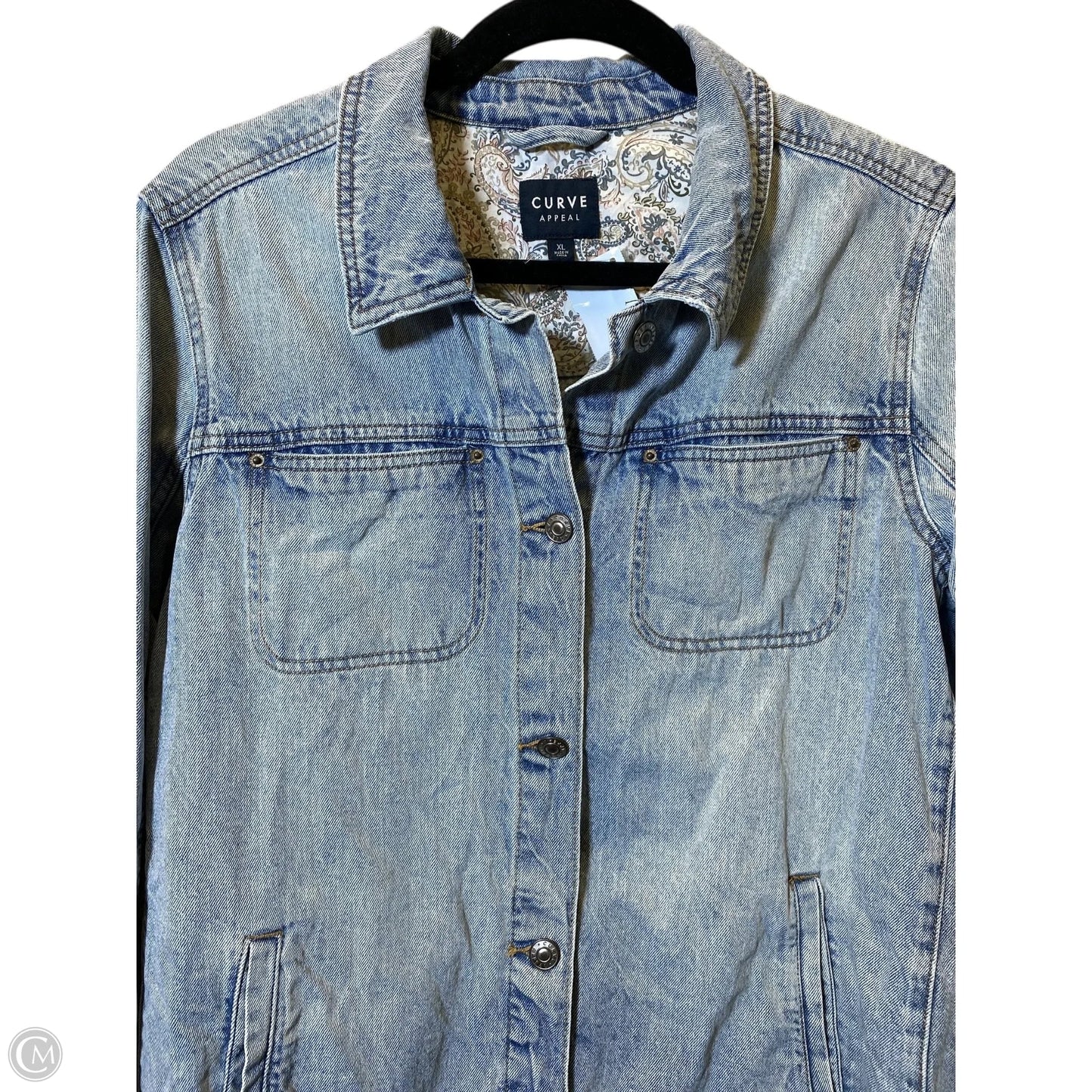Jacket Denim By Curve Appeal In Blue Denim, Size: Xl
