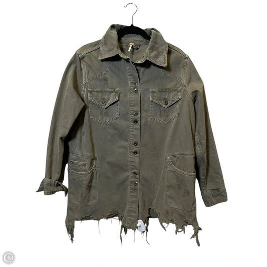 Jacket Denim By Free People In Green, Size: S