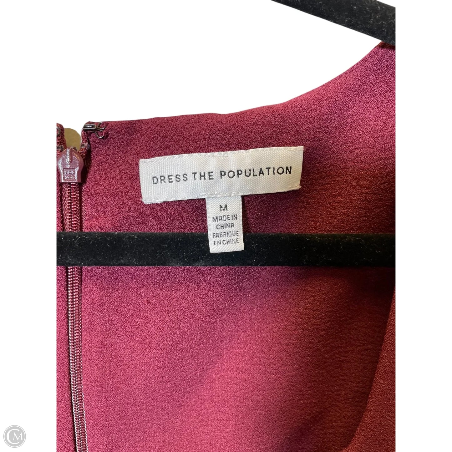 Dress Party Long By Dress The Population In Maroon, Size: M