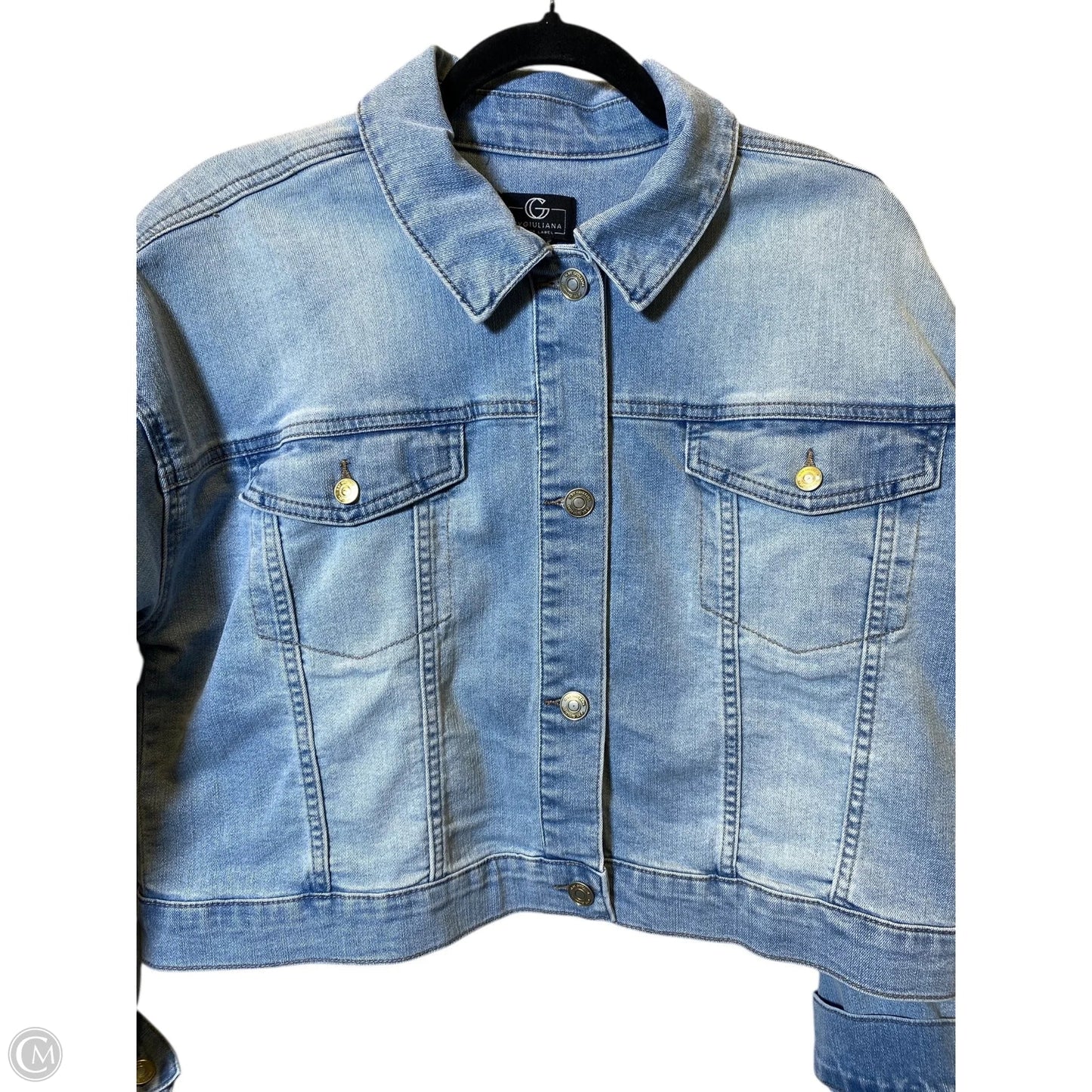 Jacket Denim By Clothes Mentor In Blue Denim, Size: L