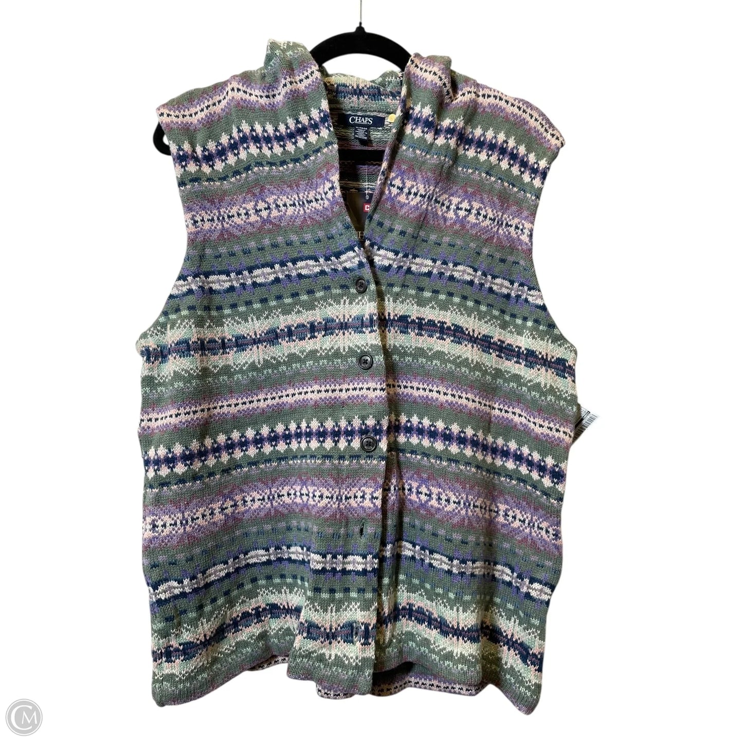 Vest Sweater By Chaps In Multi-colored, Size: Xl
