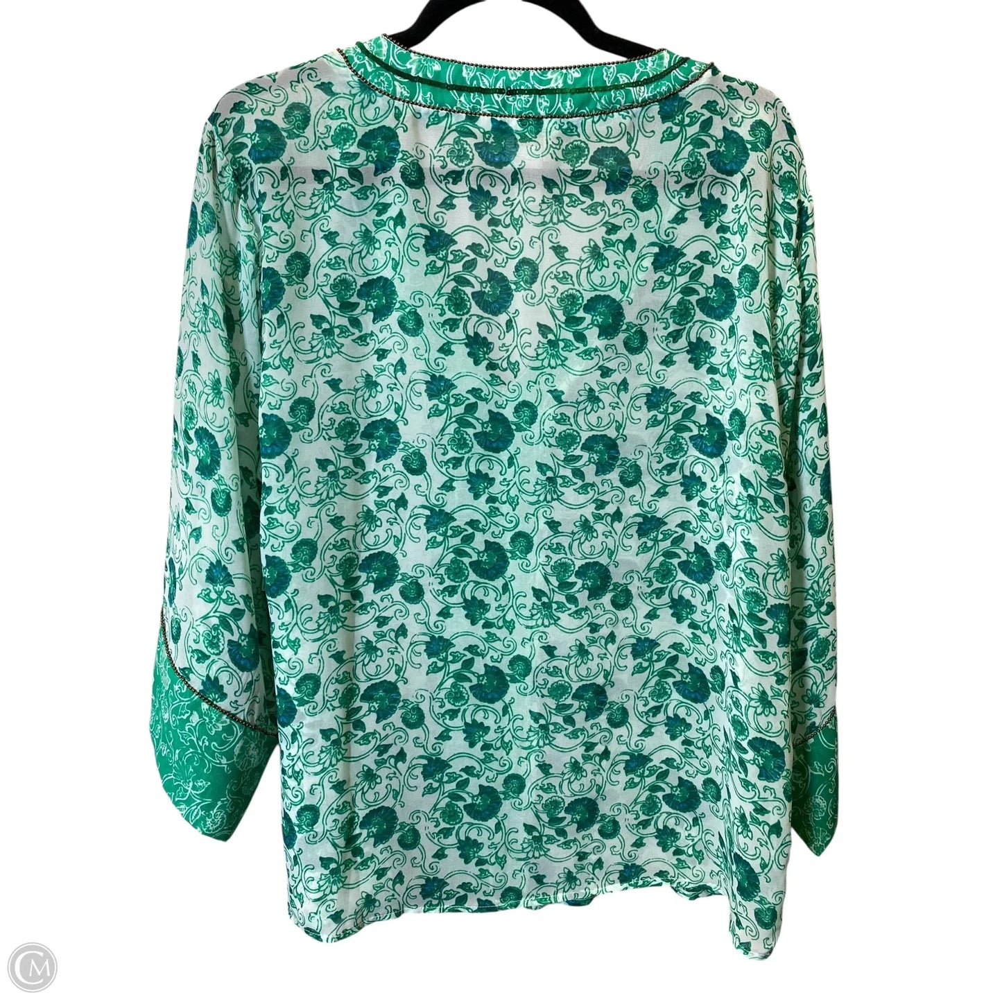 Top 3/4 Sleeve By Chicos In Floral Print, Size: M