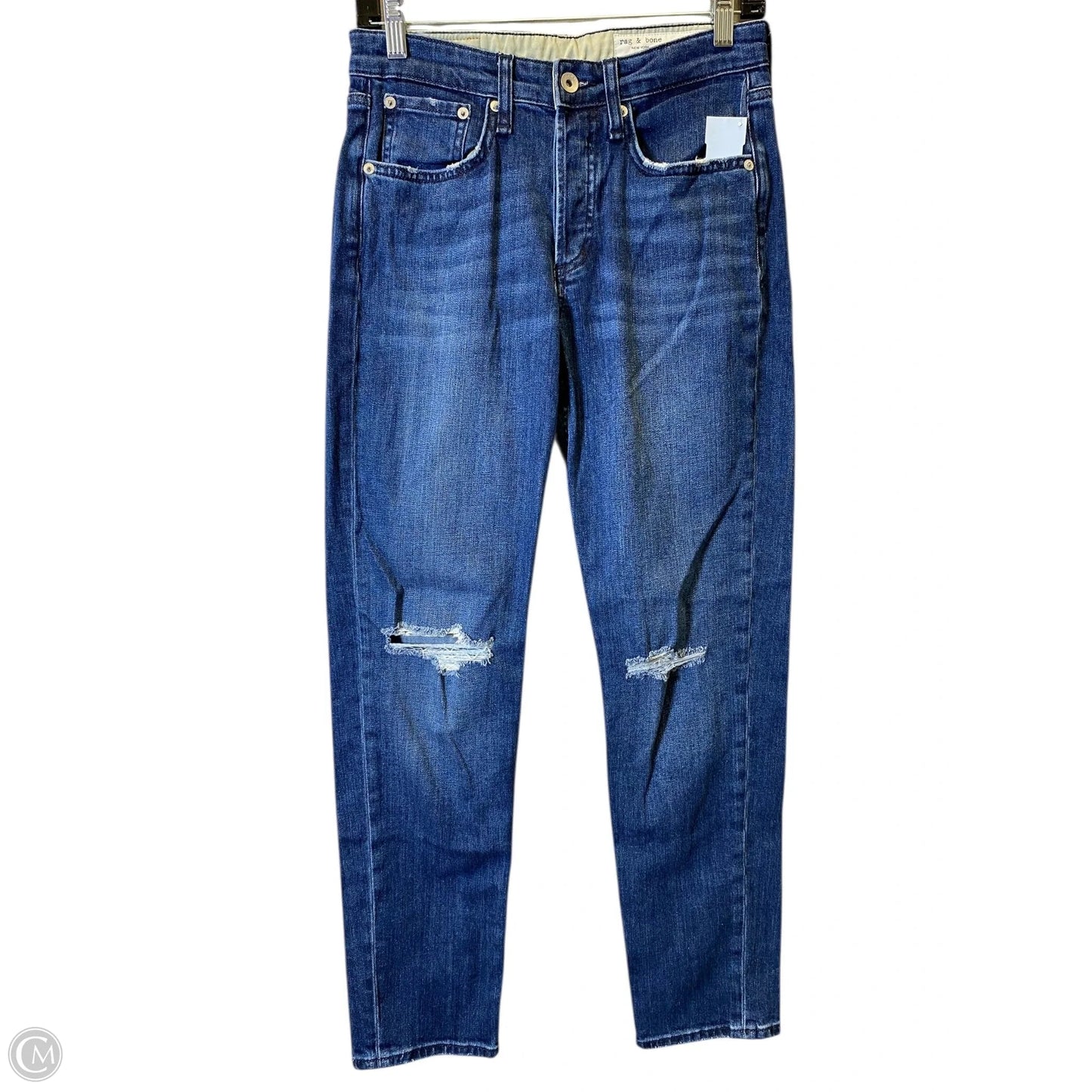 Jeans Straight By Rag And Bone In Blue Denim, Size: 24
