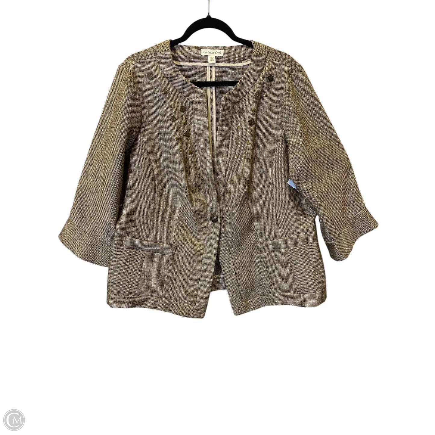 Blazer By Coldwater Creek In Beige, Size: Xxl