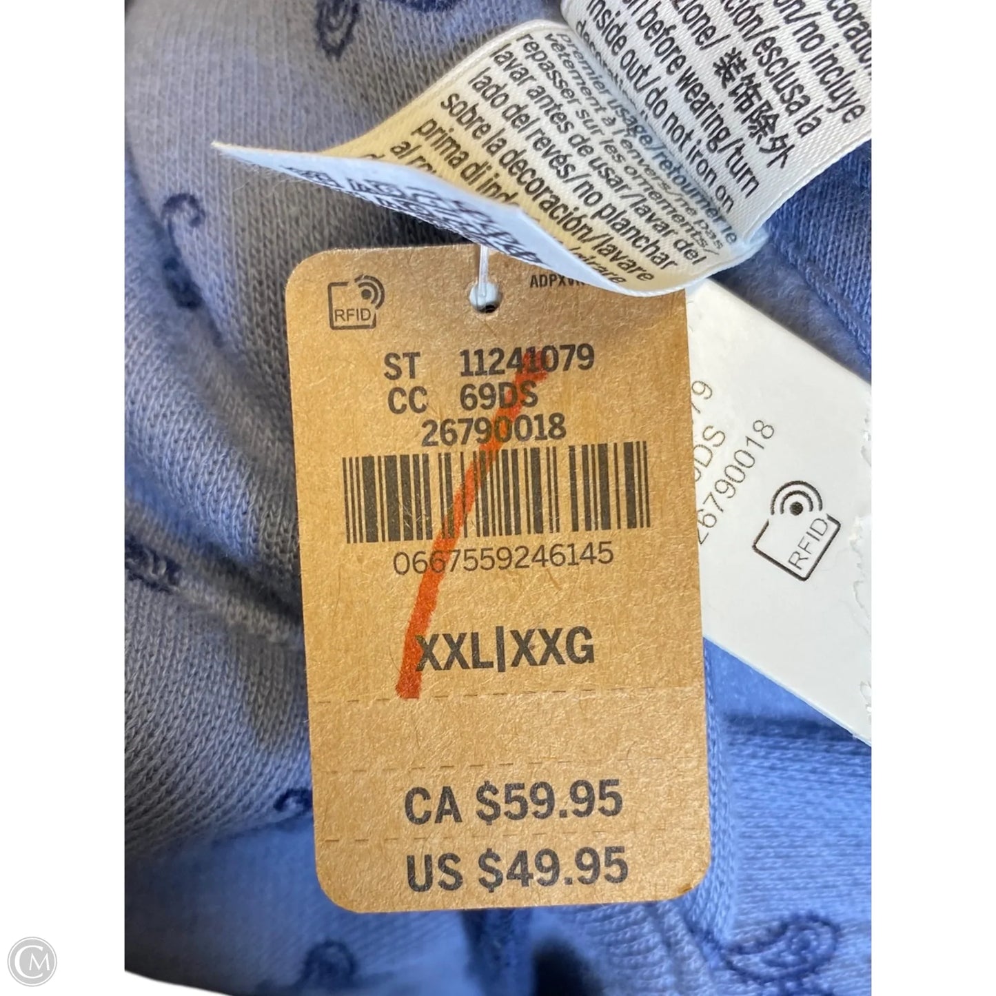 Sweatshirt Hoodie By Pink In Blue, Size: Xxl