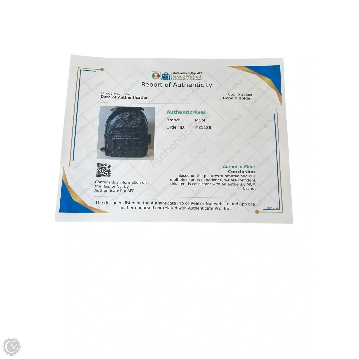 Backpack Luxury Designer By Mcm, Size: Medium