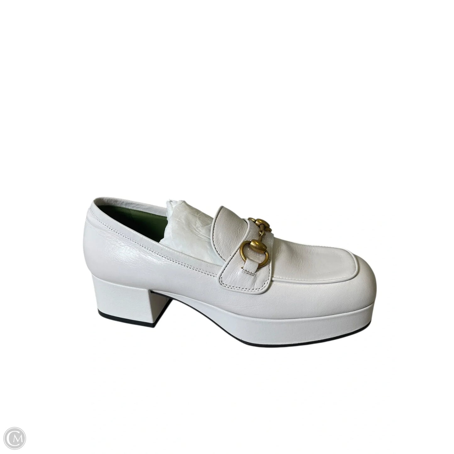 Shoes Luxury Designer By Gucci In White, Size: 5.5