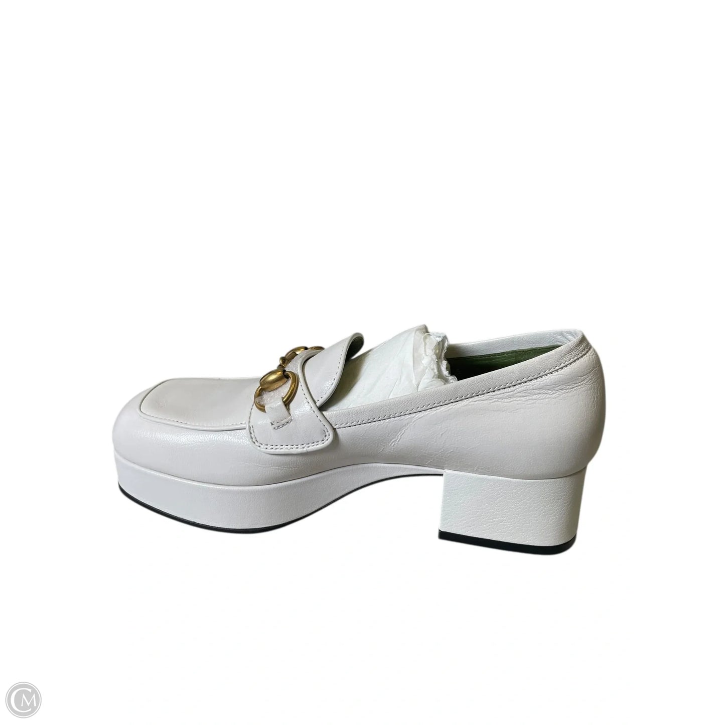 Shoes Luxury Designer By Gucci In White, Size: 5.5