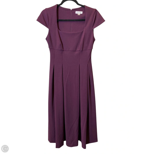 Dress Casual Midi By Calvin Klein In Purple, Size: 2