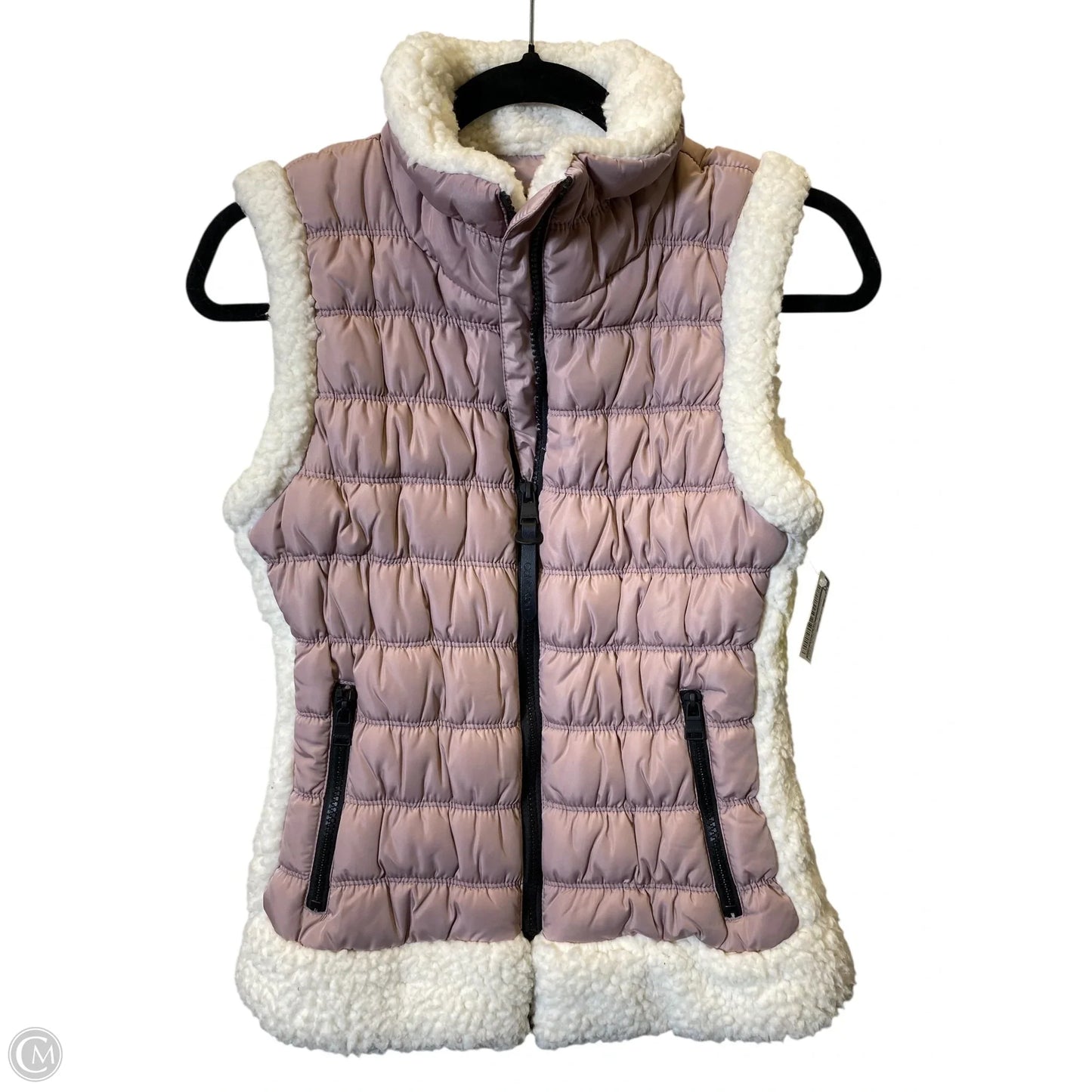 Vest Faux Fur & Sherpa By Calvin Klein In Cream & Pink, Size: S