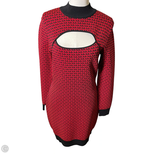 Dress Designer By Michael Kors In Black & Red, Size: L
