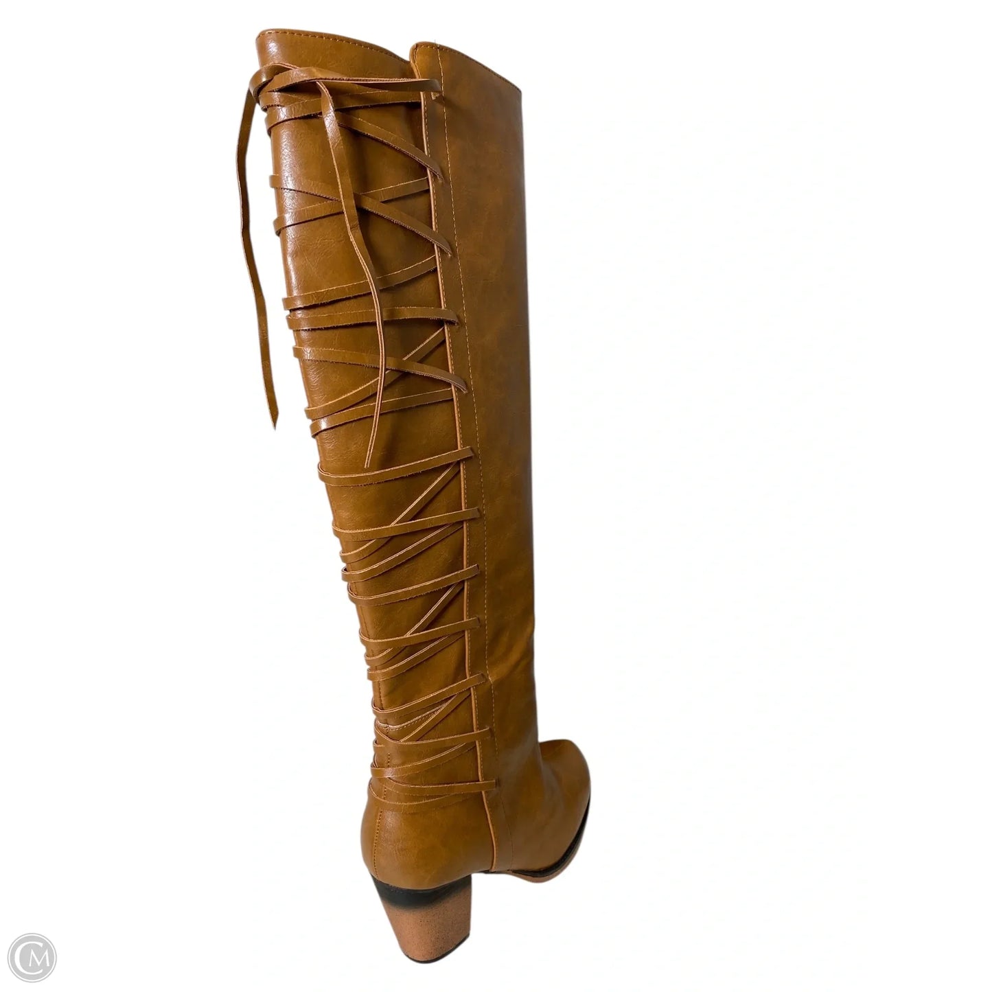 Boots Knee Heels By Venus In Brown, Size: 8