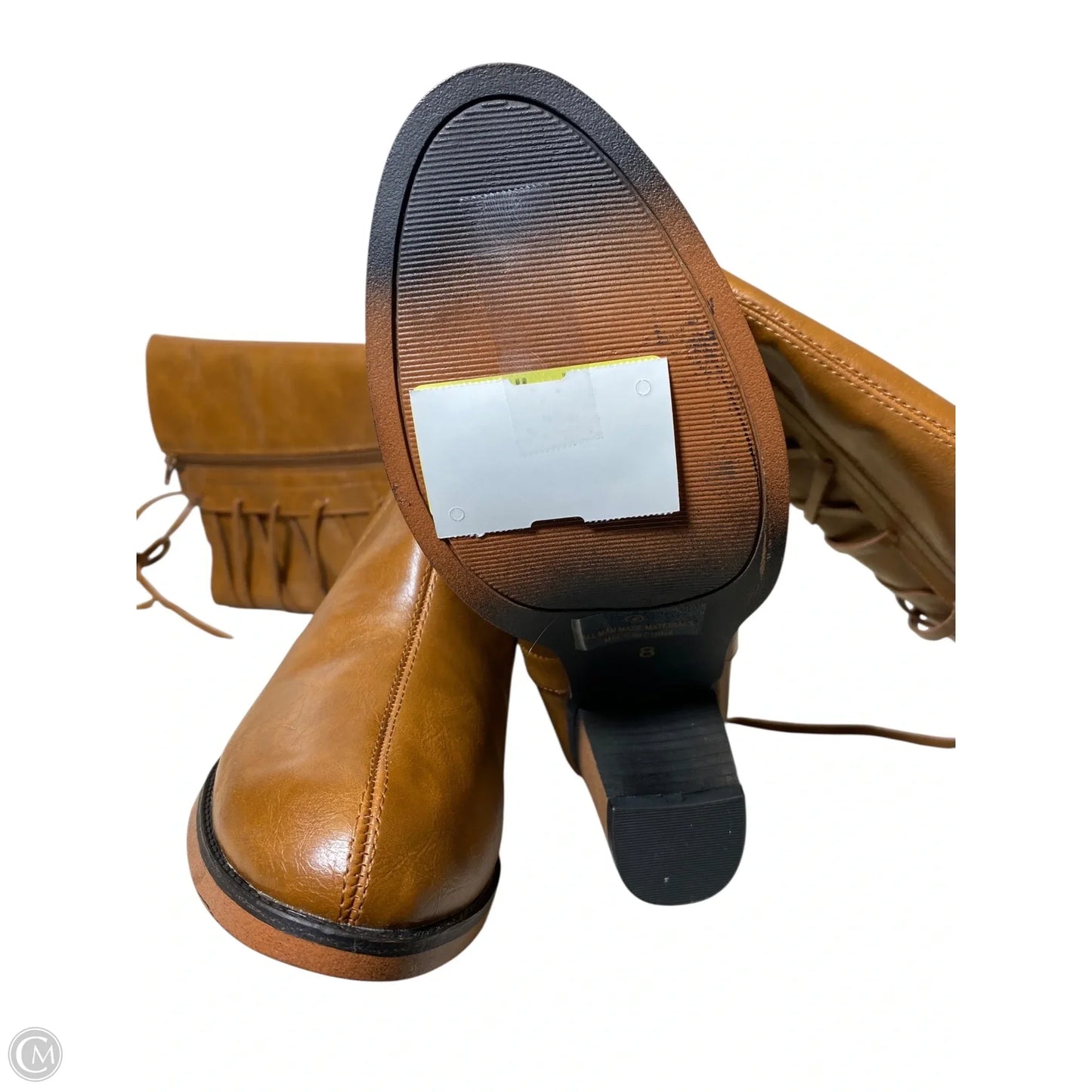 Boots Knee Heels By Venus In Brown, Size: 8