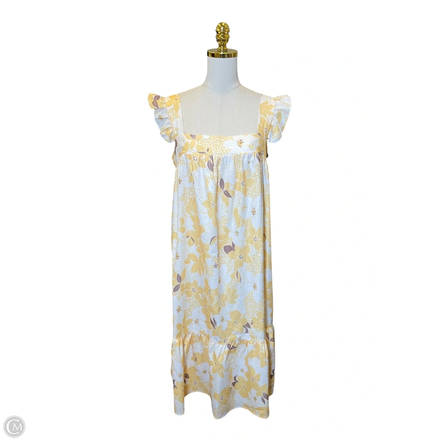 Dress Casual Midi By Clothes Mentor In Floral Print, Size: L