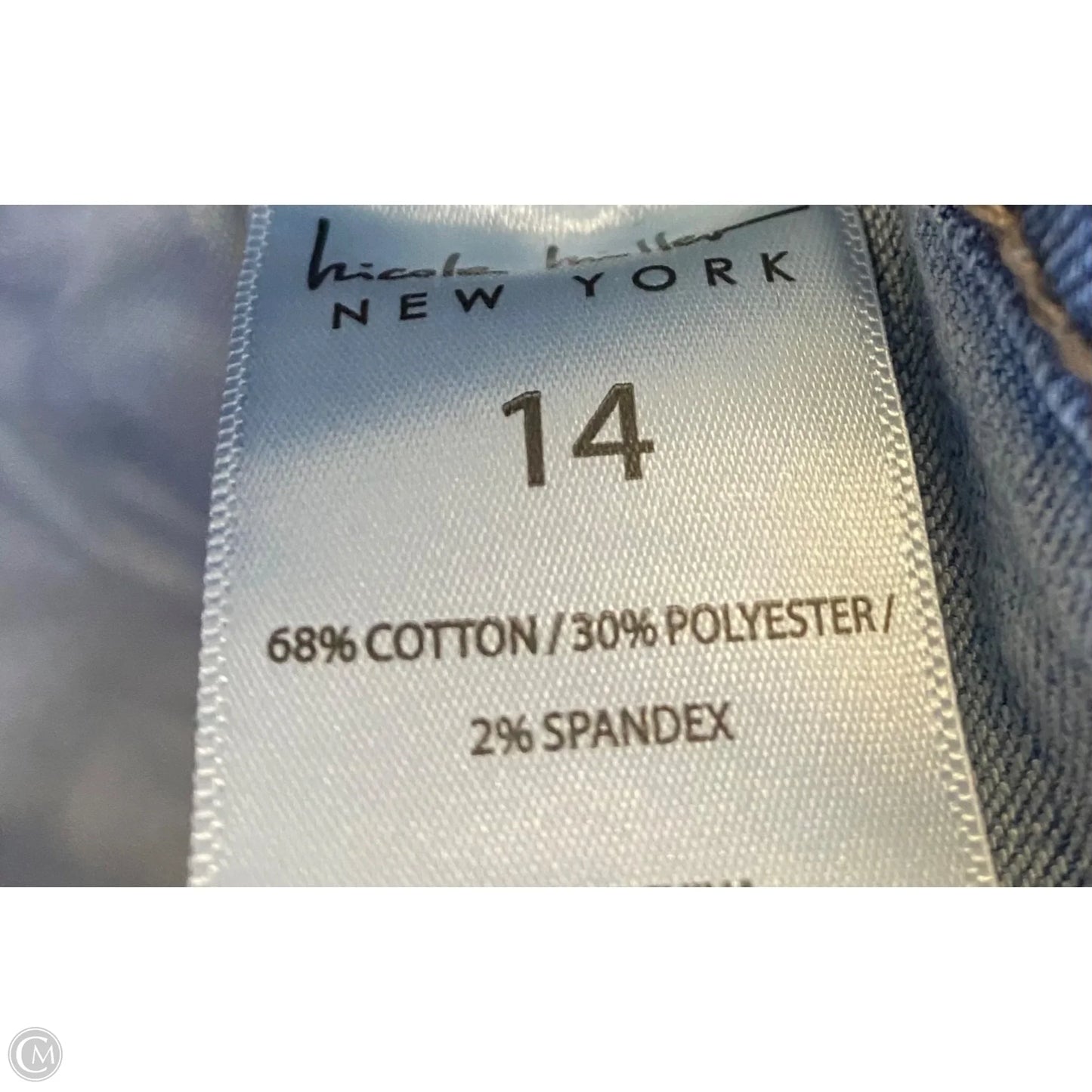 Jeans Skinny By Nicole Miller In Blue Denim, Size: 14