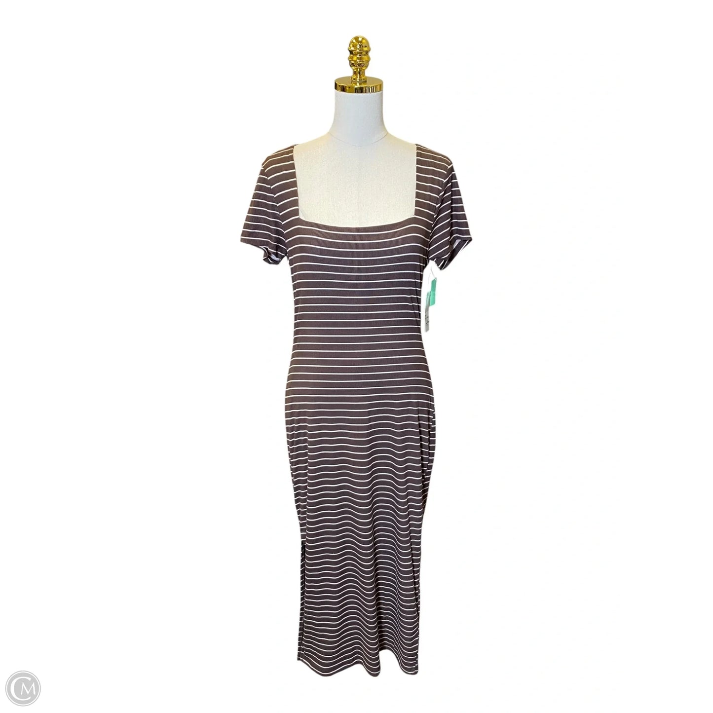 Dress Casual Maxi By Faded Rose In Brown & White, Size: Xl