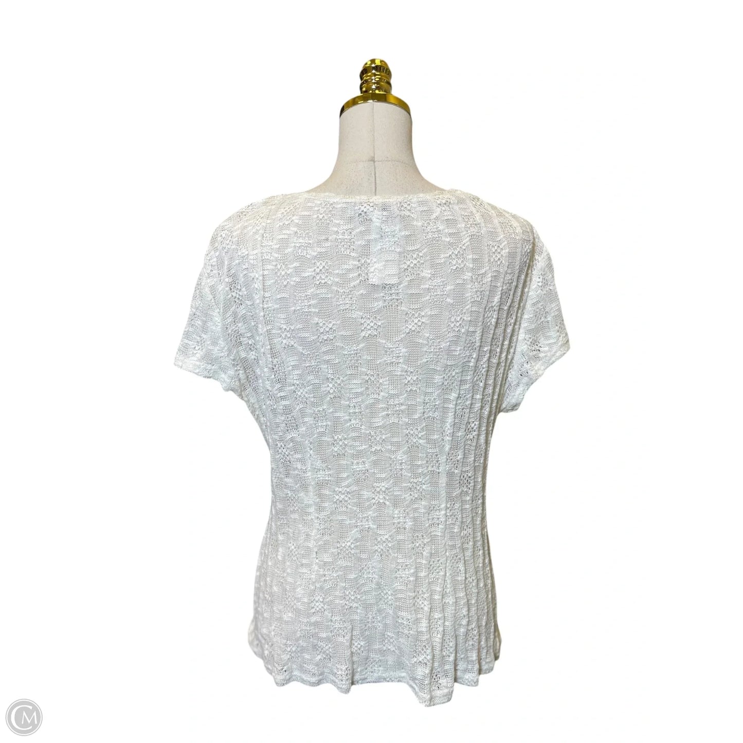 Top Short Sleeve By Clothes Mentor In Cream & White, Size: Xl