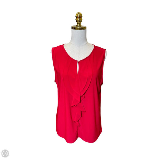 Top Sleeveless By Tahari In Red, Size: Xl