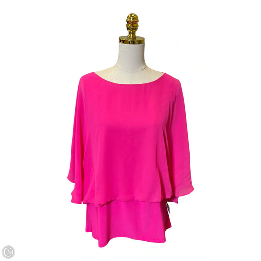 Top 3/4 Sleeve By Coco Bianco In Pink, Size: L