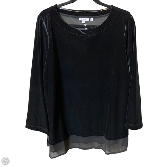 Top Long Sleeve By Chicos In Black, Size: L