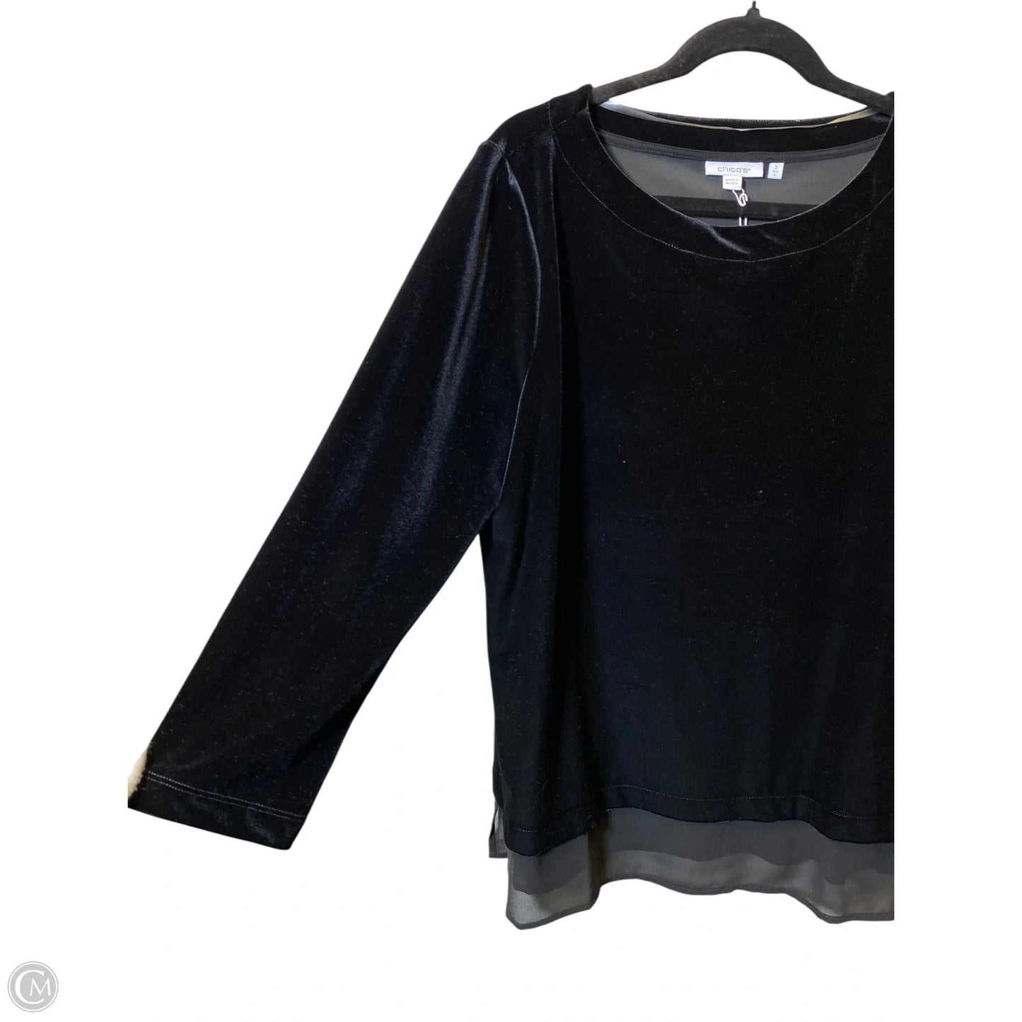 Top Long Sleeve By Chicos In Black, Size: L