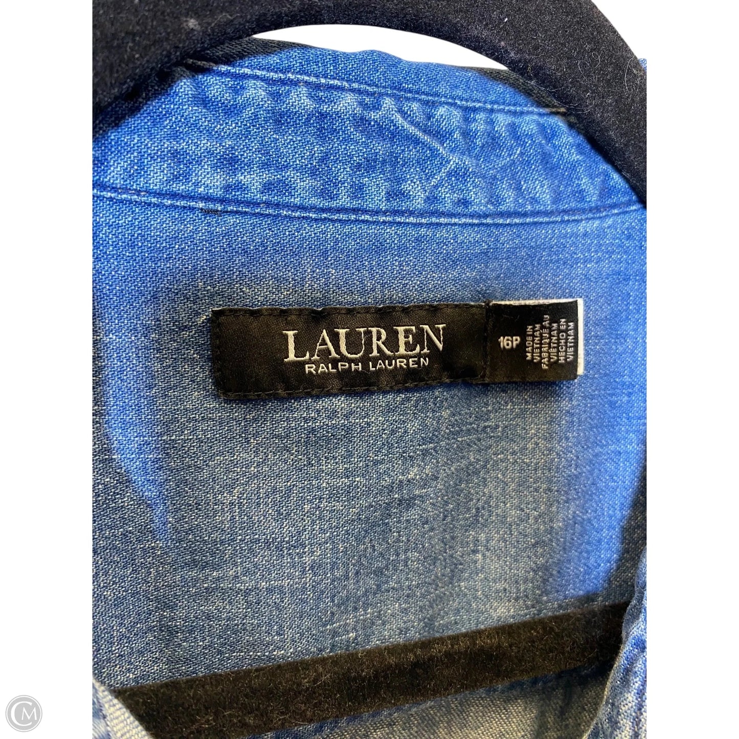 Dress Casual Midi By Lauren By Ralph Lauren In Blue Denim, Size: 16