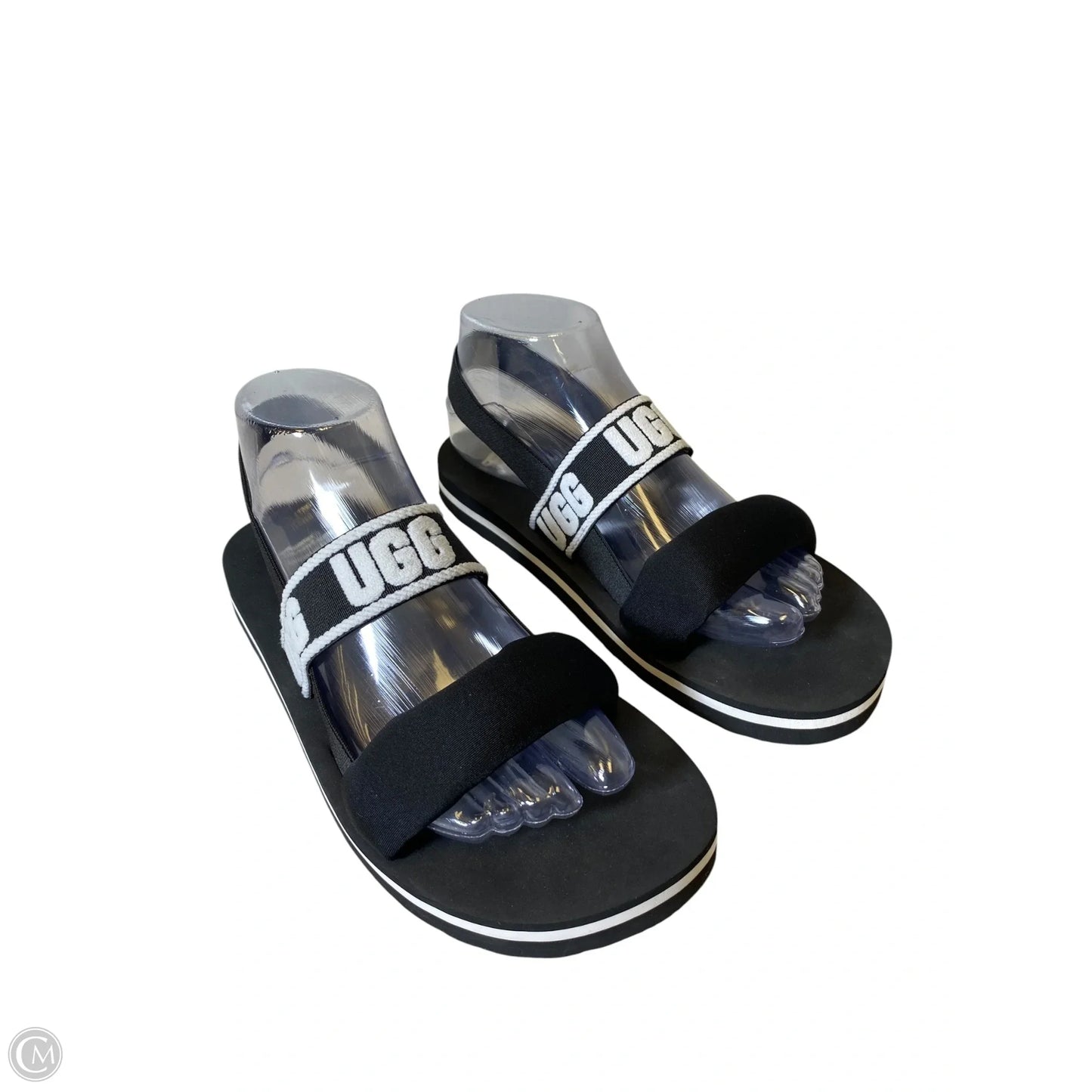 Sandals Designer By Ugg In Black & White, Size: 5