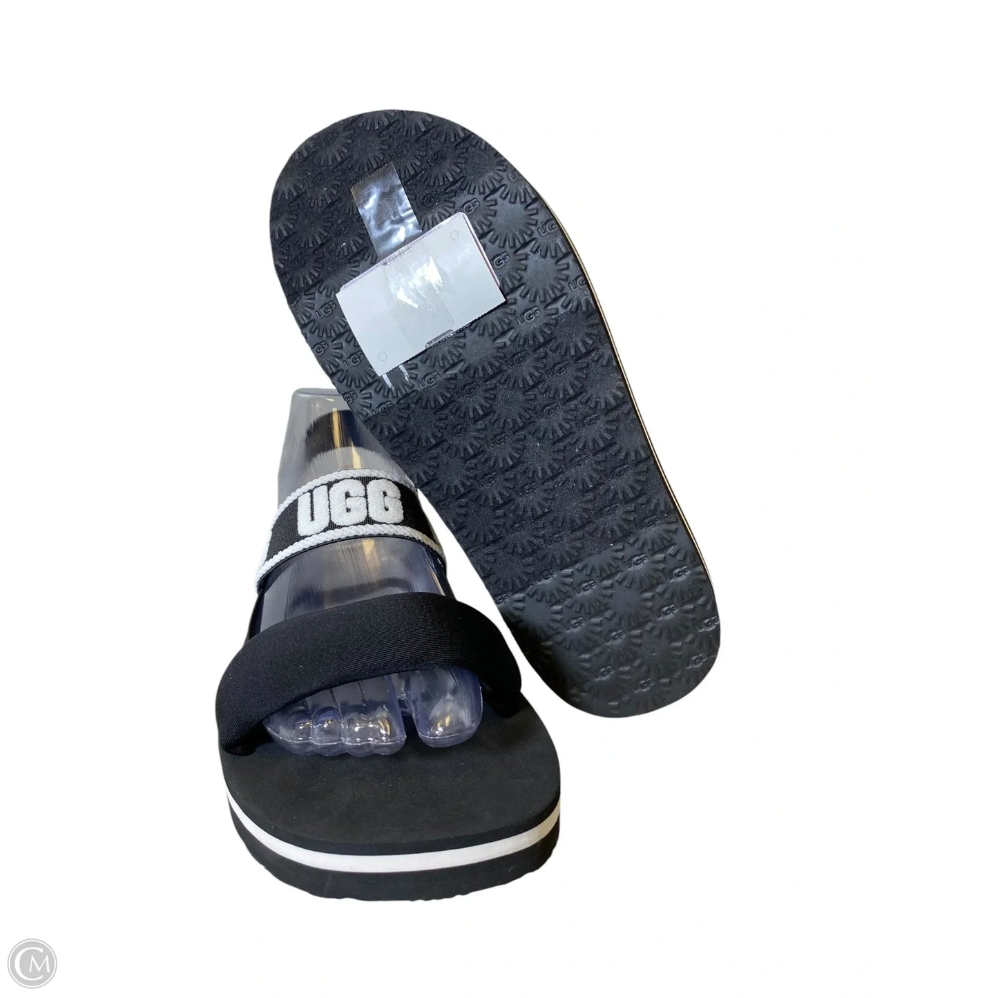 Sandals Designer By Ugg In Black & White, Size: 5