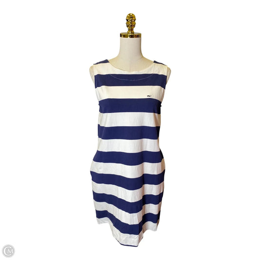 Dress Casual Midi By Vineyard Vines In Blue & White, Size: M