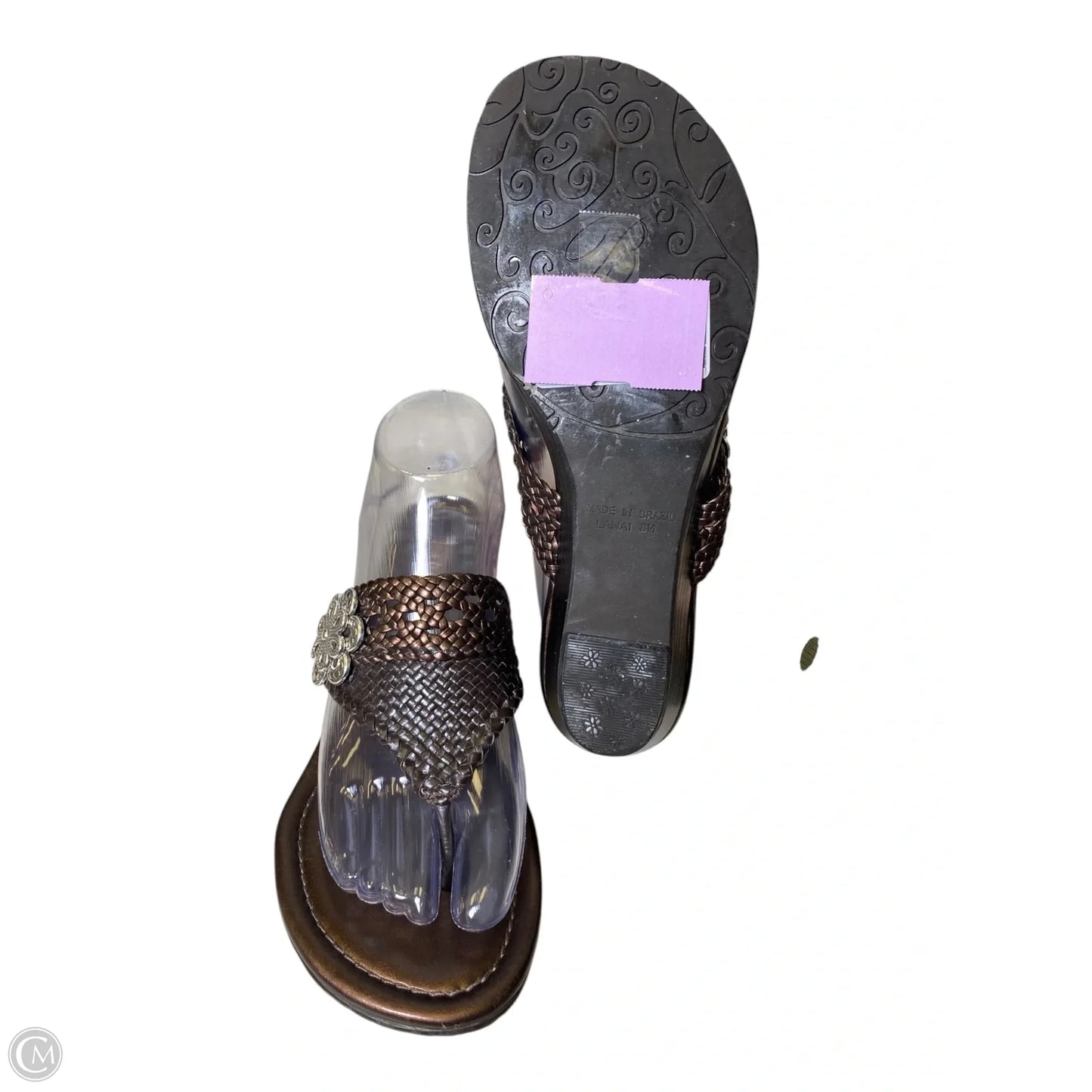 Sandals Heels Wedge By Brighton In Brown, Size: 8
