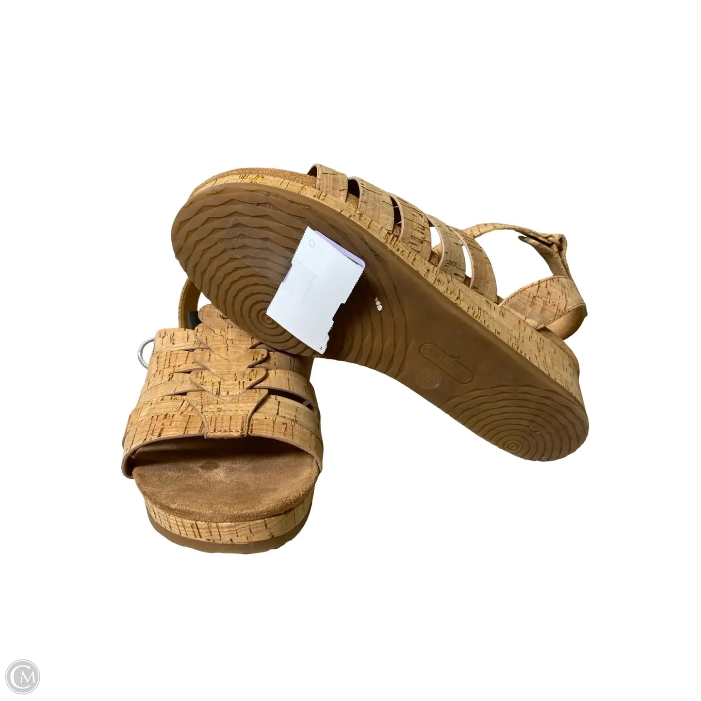 Sandals Heels Wedge By Bare Traps In Beige, Size: 11 W