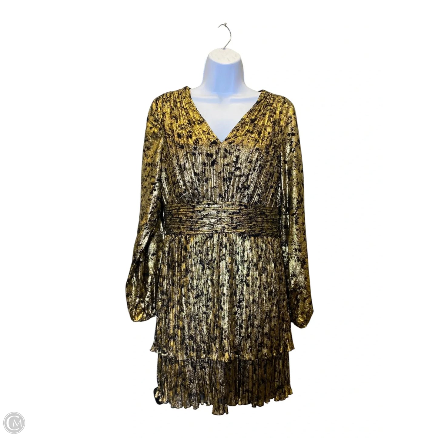 Dress Casual Midi By Versona In Gold, Size: S