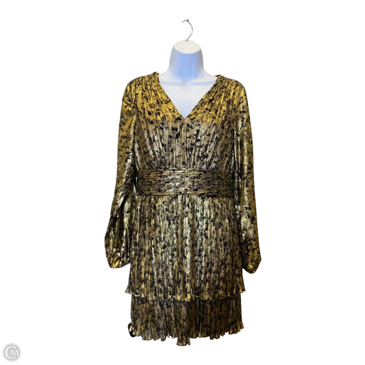 Dress Casual Midi By Versona In Gold, Size: S