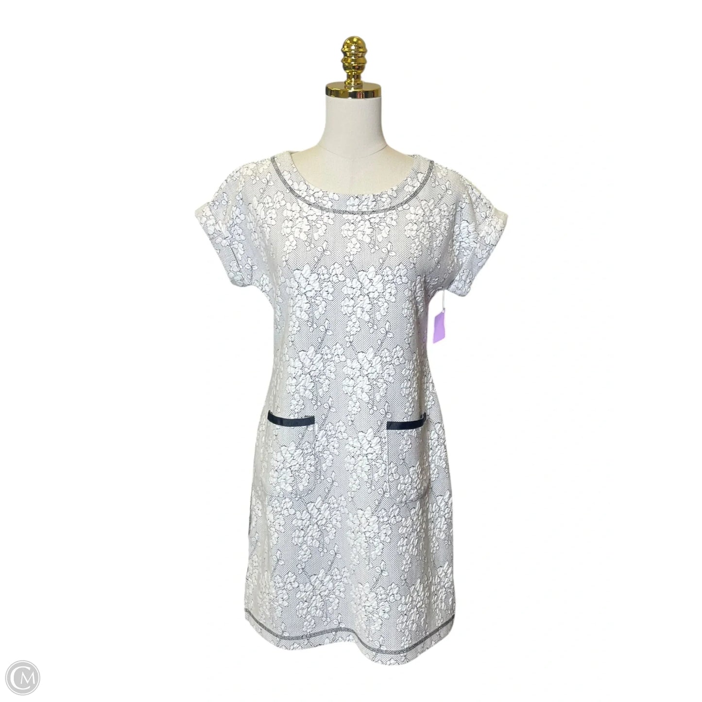 Dress Casual Midi By Talbots In Black & White, Size: Xs