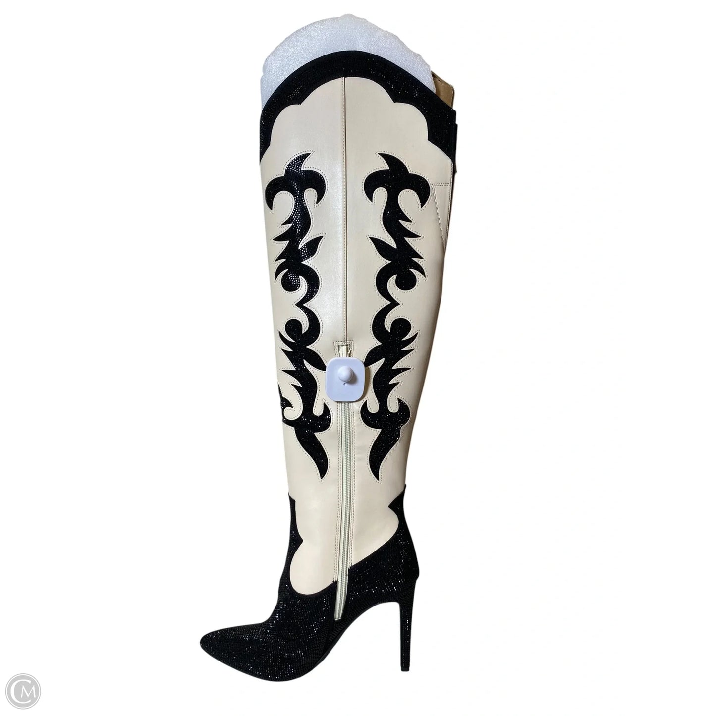 Boots Western By Inc In Black & Cream, Size: 7.5