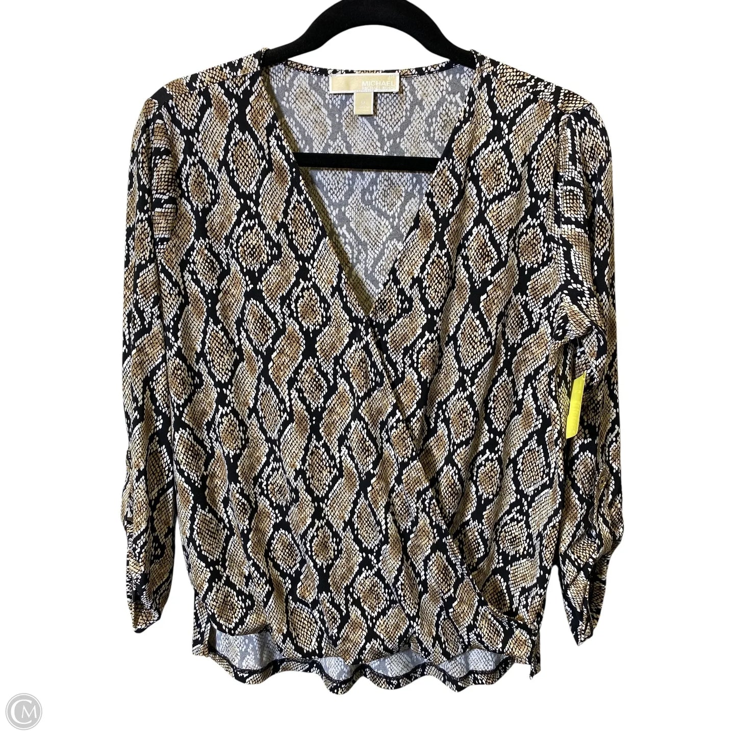 Top Long Sleeve By Michael By Michael Kors In Snakeskin Print, Size: M
