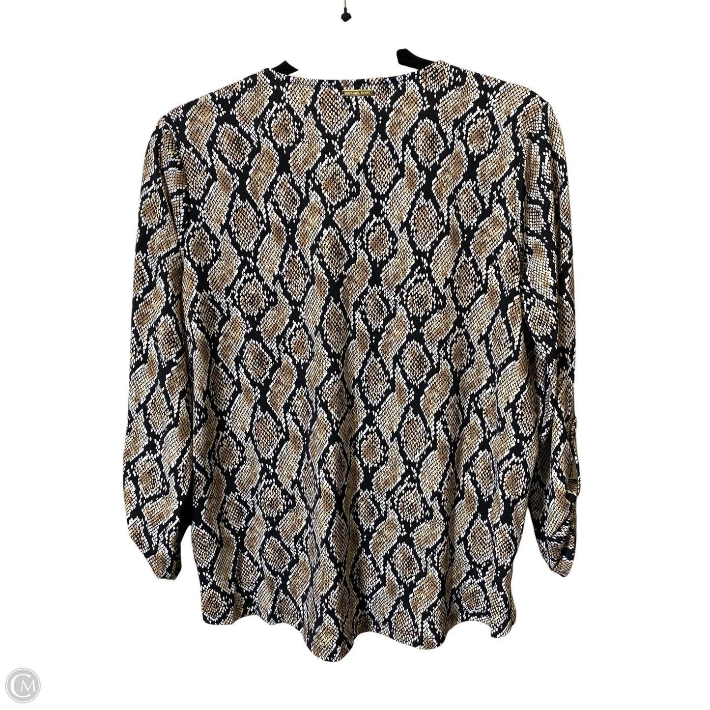 Top Long Sleeve By Michael By Michael Kors In Snakeskin Print, Size: M