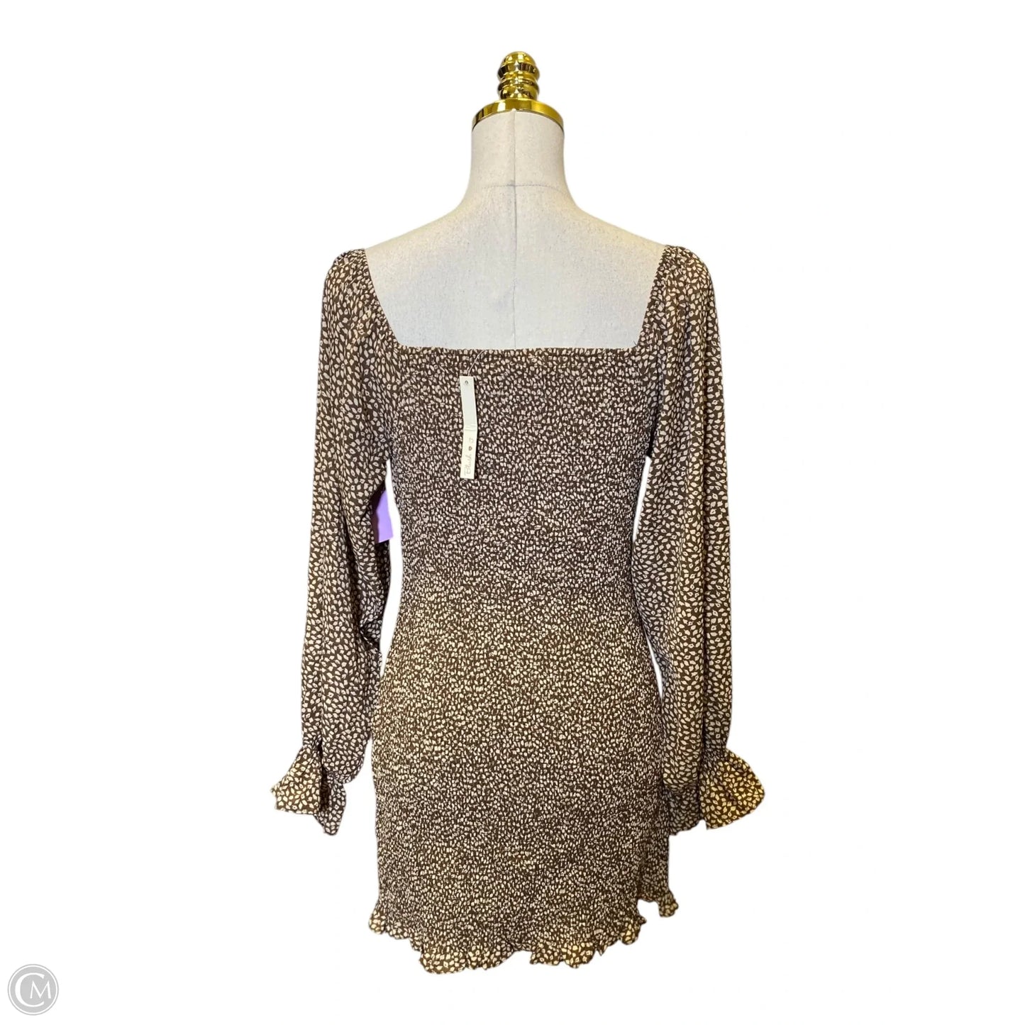 Dress Casual Midi By Blush In Brown & Cream, Size: M