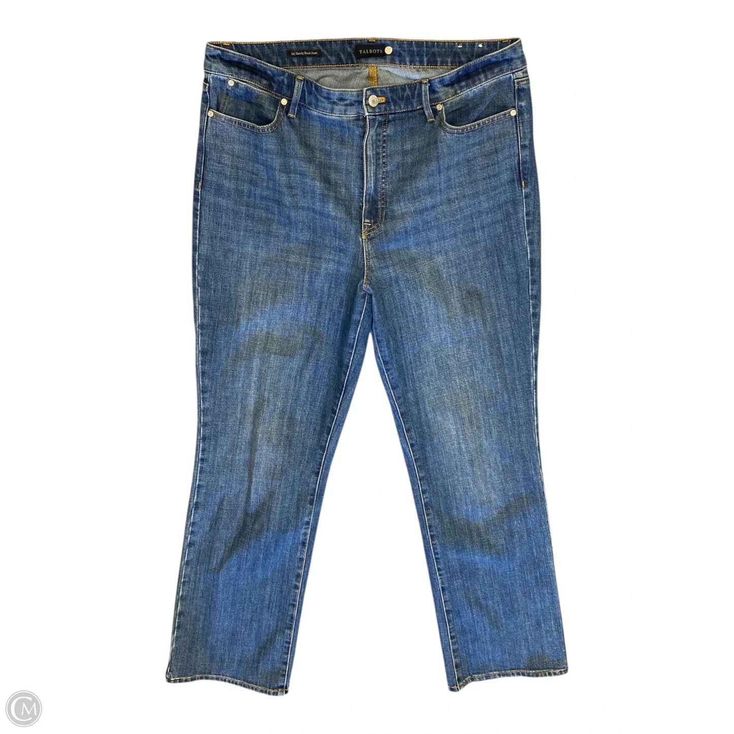 Jeans Boot Cut By Talbots In Blue Denim, Size: 14