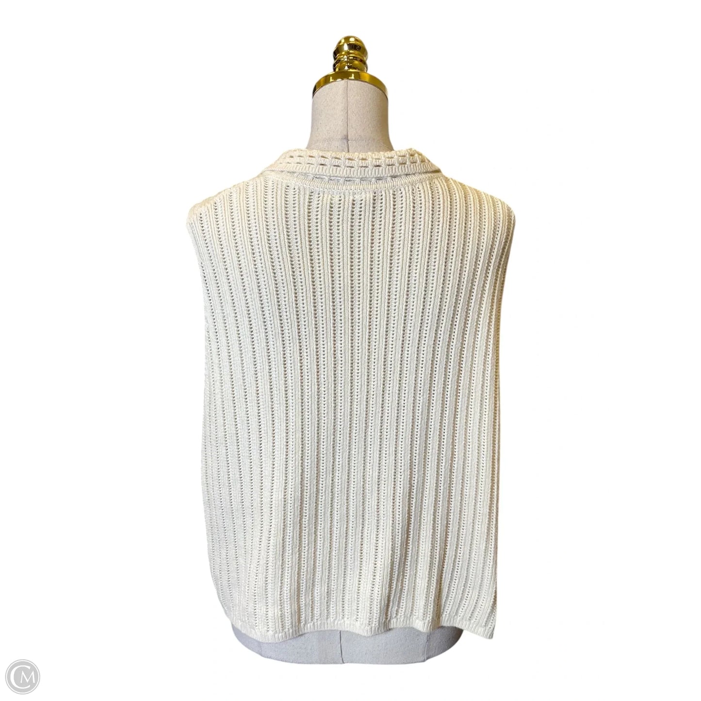 Vest Sweater By Gap In Cream, Size: Xl